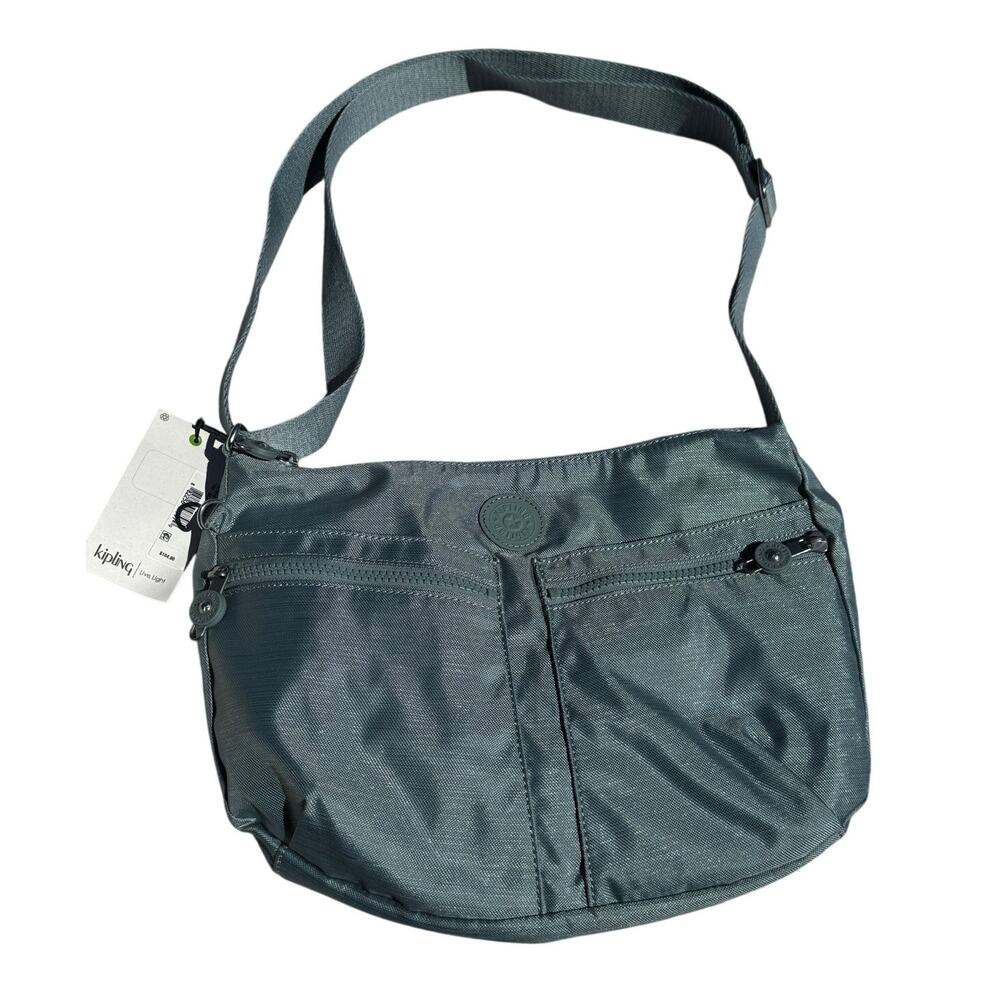 KIPLING Messenger Bag — Slate Blue Crossbody Travel NWT $104